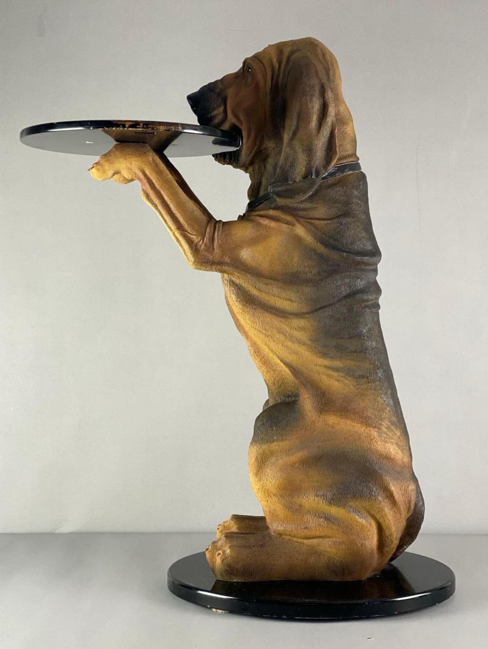 1998 Bombay Co. Sir Hawthorne Hound Dog Resin Butler Serving Table