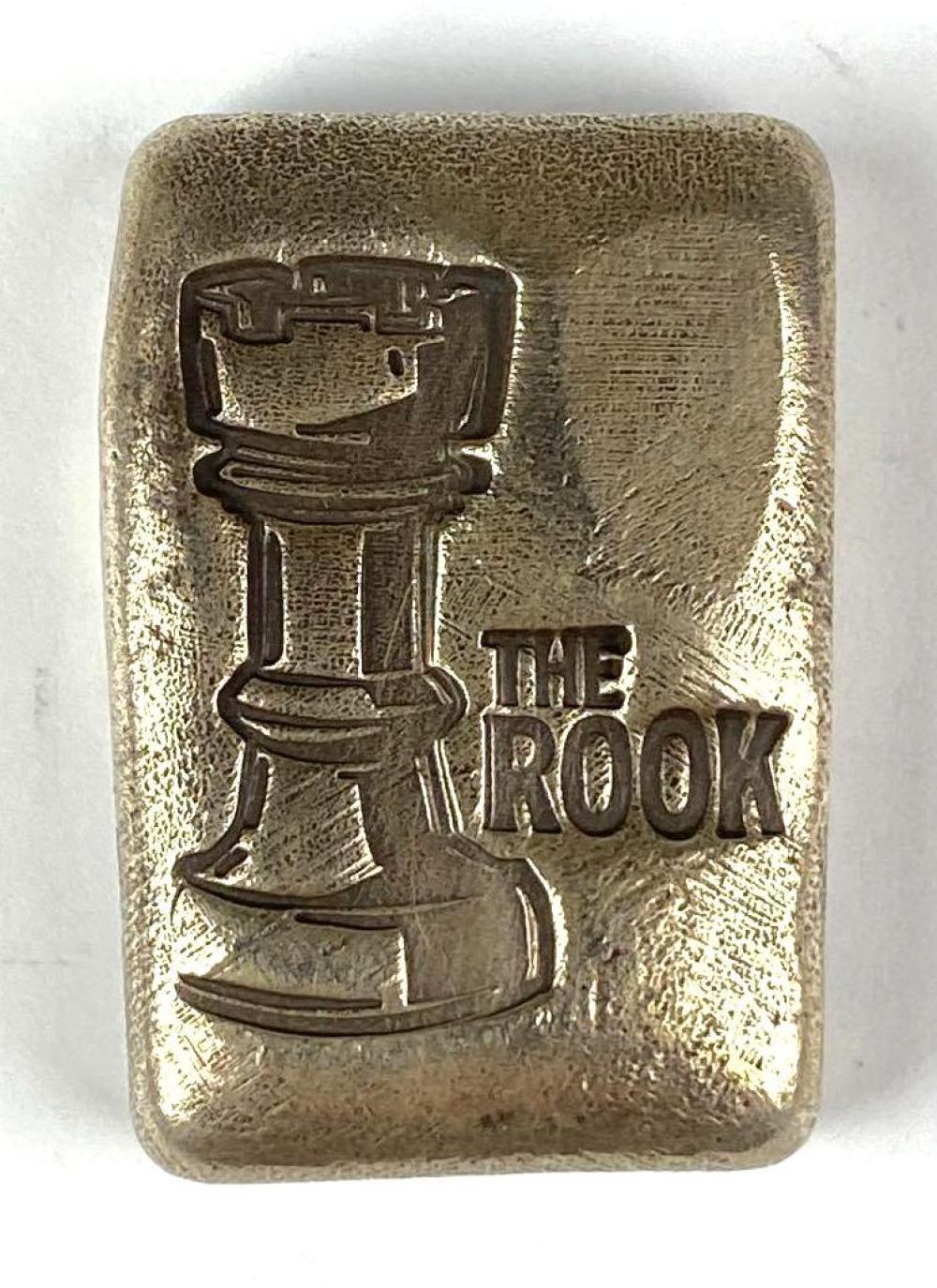 RARE 1980 Dennis England The Rook 5 oz .990 Fine Silver Ingot/ Bar