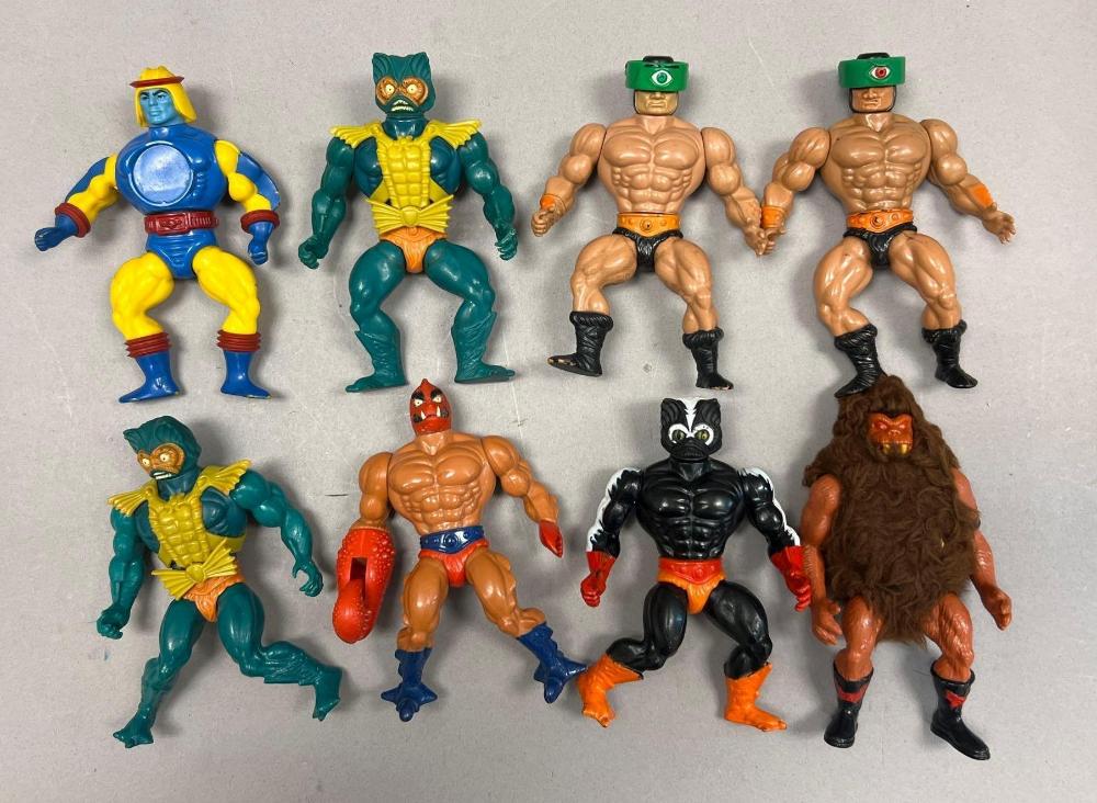 Vintage Masters of the Universe Action Figure Lot w/ Faker, Mer-Man, Beast Man, Clawful & Stinkor