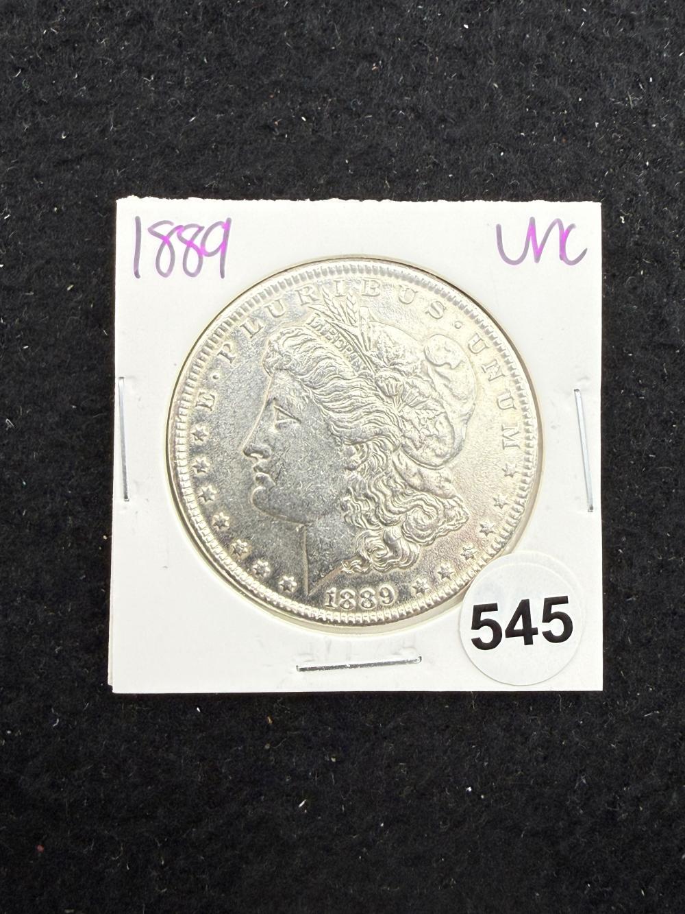 1889 UNC Morgan Silver Dollar Coin