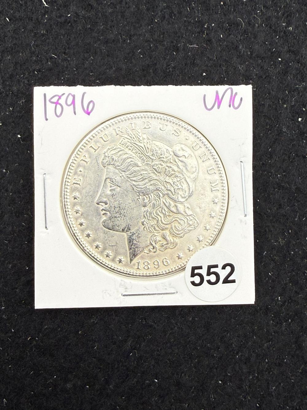 1896 UNC Morgan Silver Dollar Coin