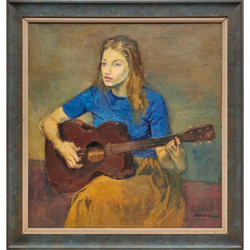 Raphael Soyer, oil portrait... image