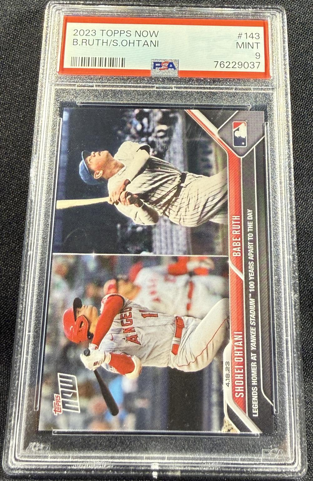 2023 TOPPS NOW BABE RUTH/ OHTANI PSA 9 (DT)