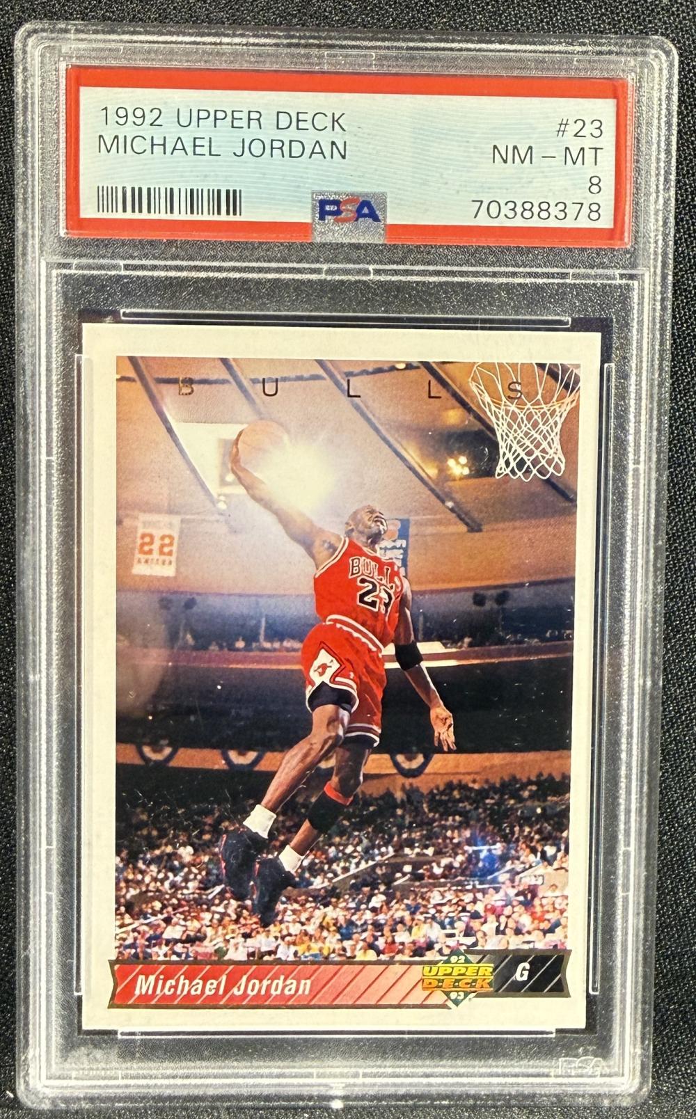1992 UD MICHAEL JORDAN BULLS PSA 8 GRADED BASKETBALL CARD (DT)