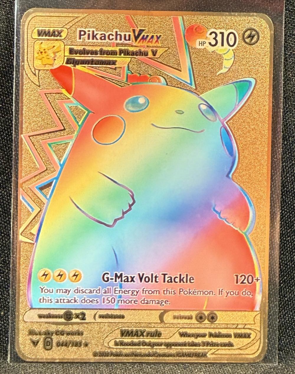 RAINBOW GOLD PIKACHU V MAX NOVELTY CARD (DT)