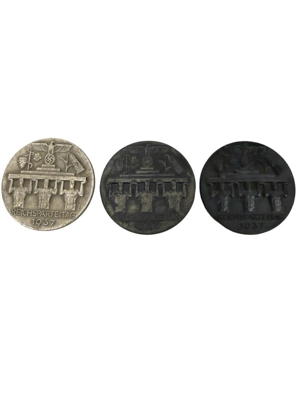3 NSDAP Reichsparteitag 1937 Rally Badges