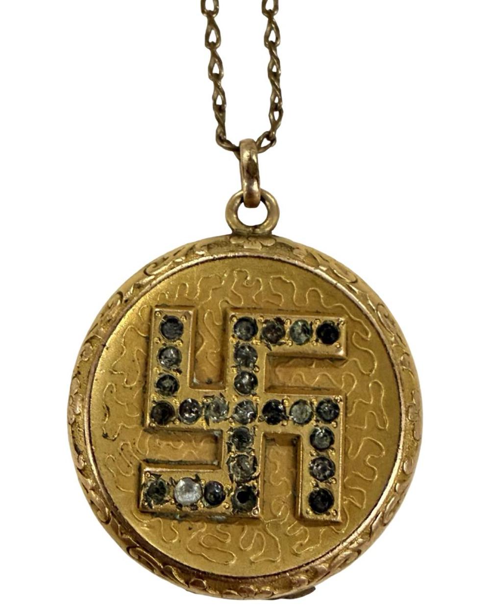 German Officer Swastika Photo Locket