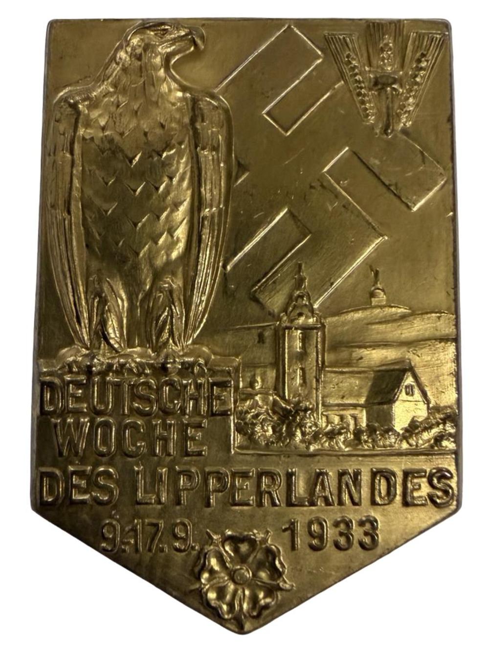 German Lipperland Week 1933 Shield Badge