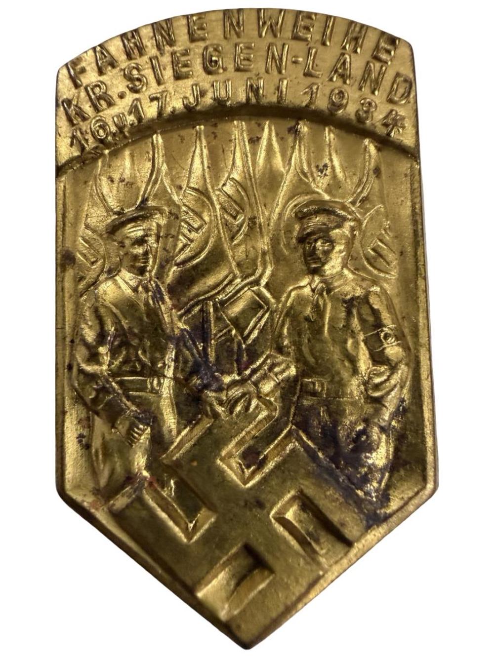 German Fahnenweihe Siegen-Land 1934 Badge