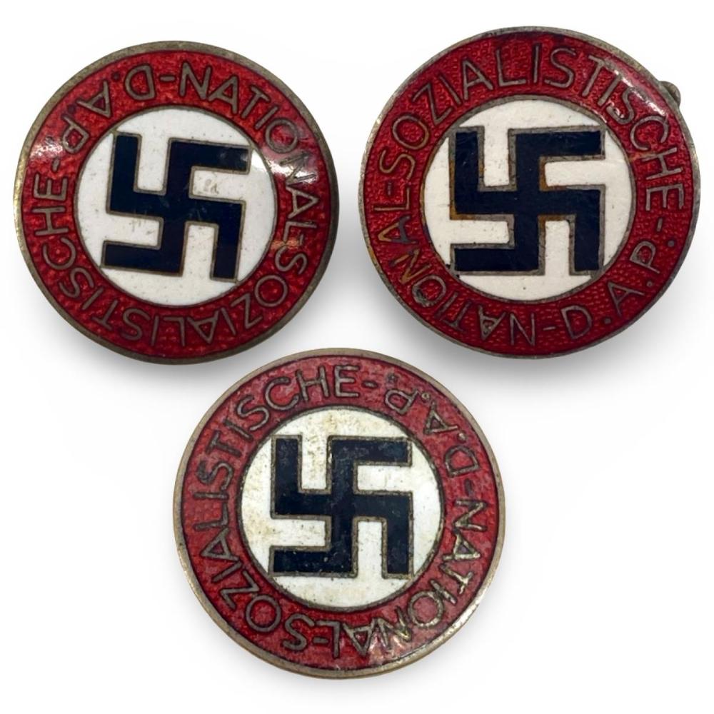 3pc German NSDAP Party Membership Badge Set