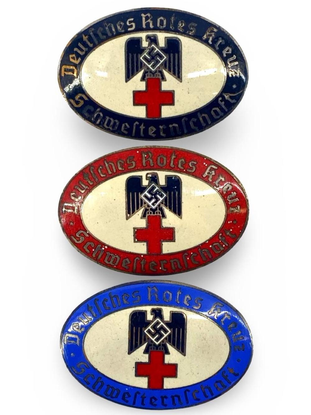 3pc WWII German DRK Sisterhood Badges