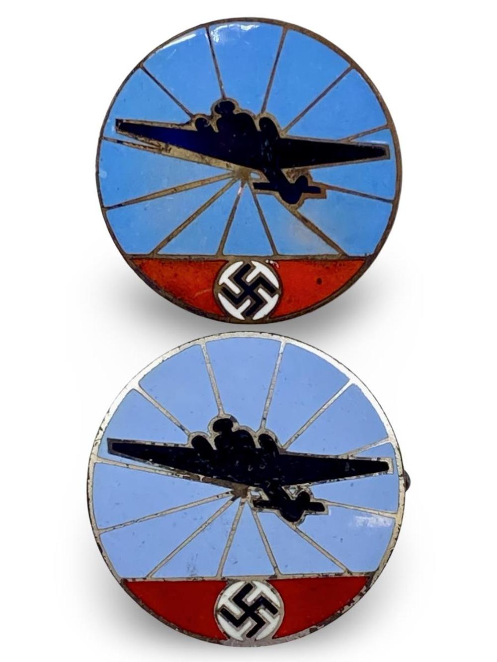 Pair of German Aircraft Reporting Service Badges