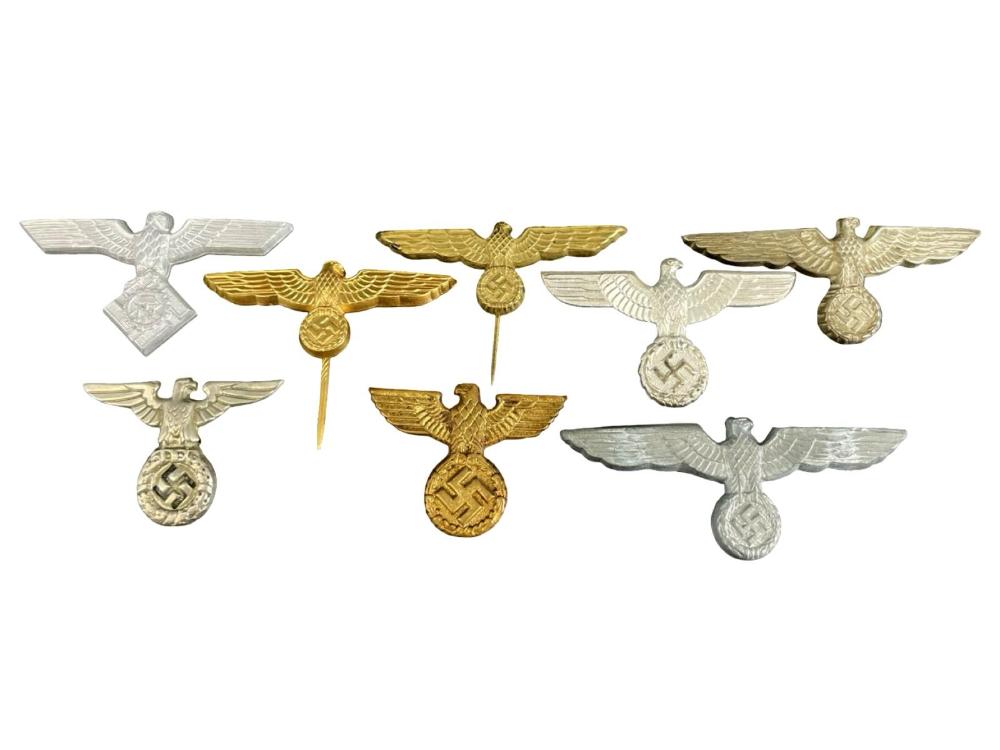 8pc WWII German Eagle Insignia Lot