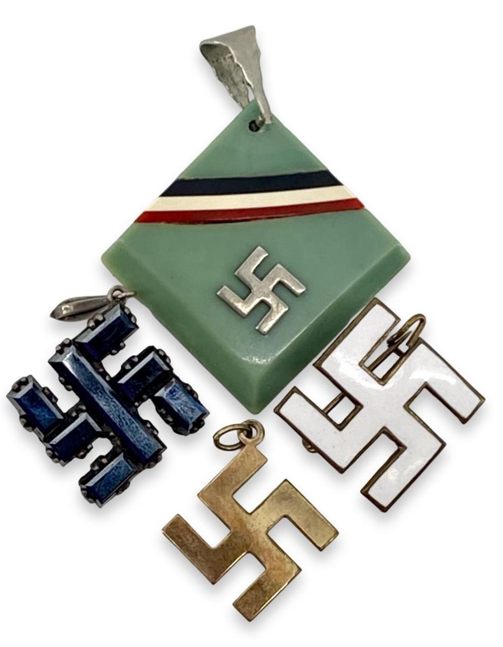 German Swastika Jewelry Pendant Group