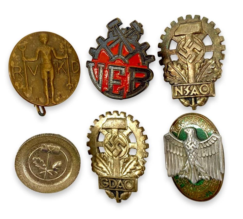 6pc German Labor & Organization Badge Lot
