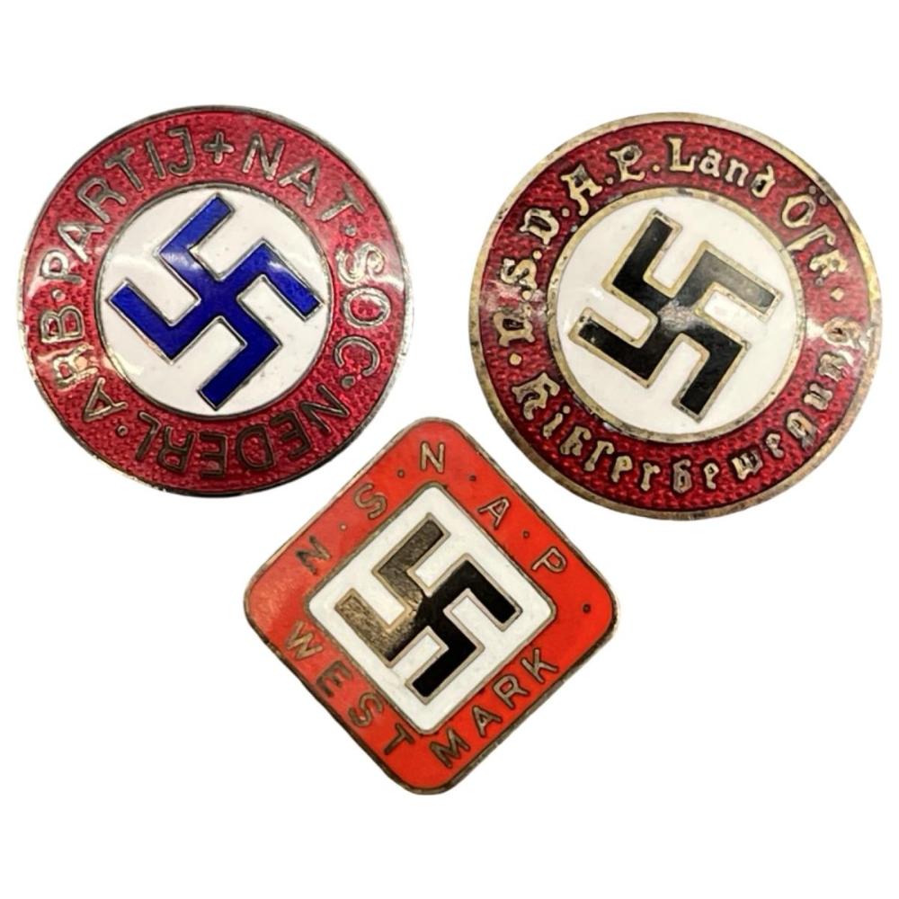 3pc Dutch NSNAP Membership Badge Lot
