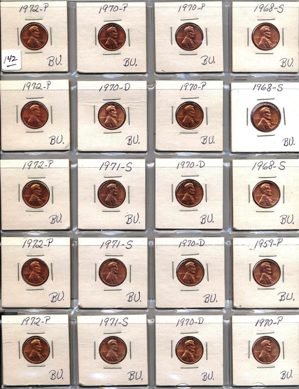 20- Mixed Date Lincoln Cents BU