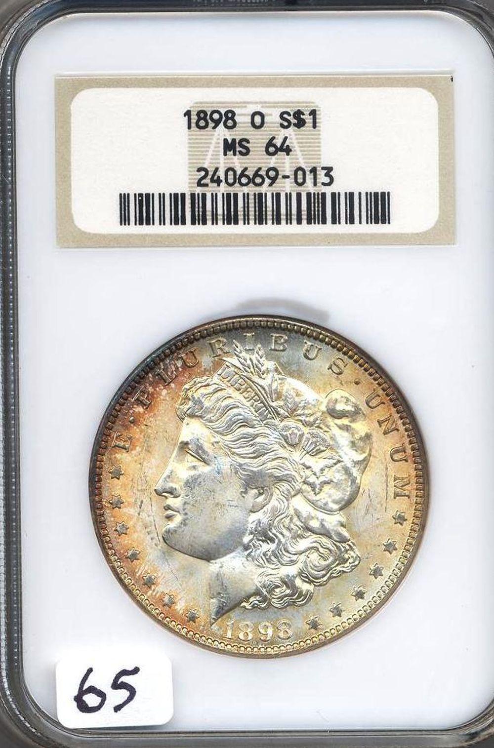 1898- O Morgan Dollar NGC MS 64