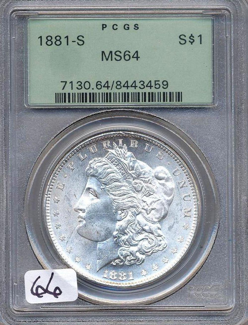 1881- S Morgan Dollar PCGS MS 64