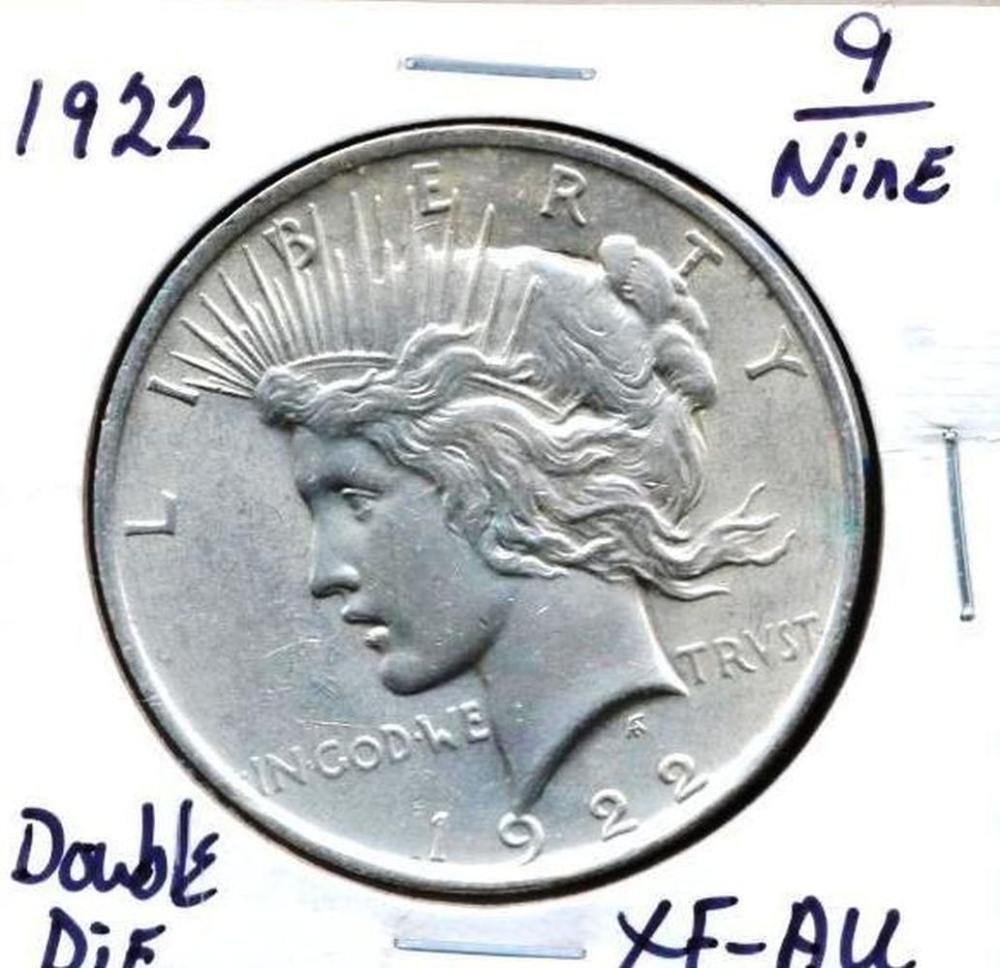 1922 Peace Dollar Double Die XF-AU