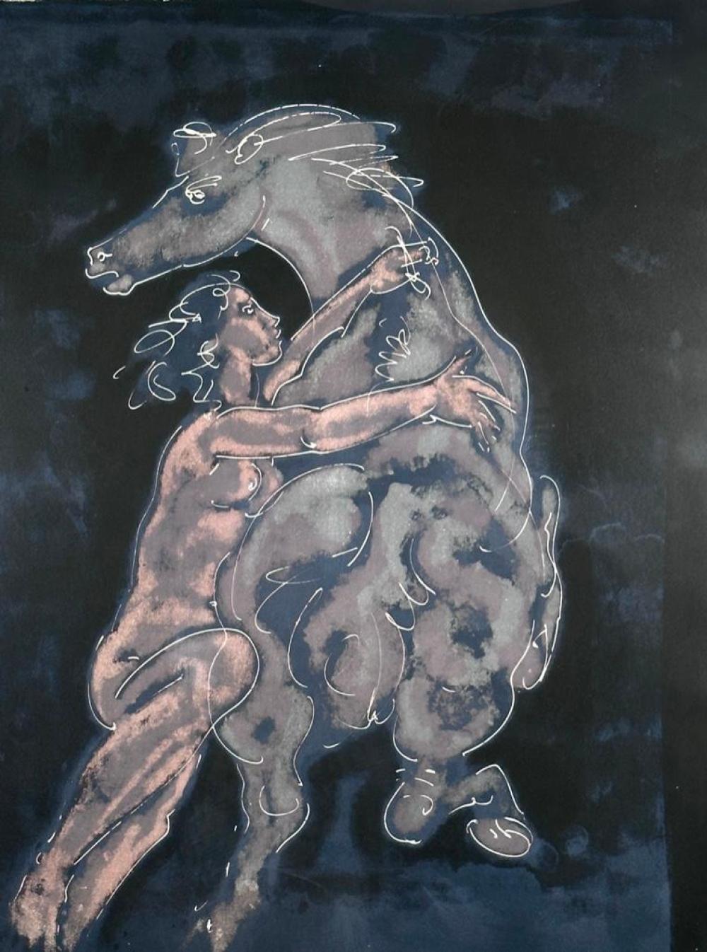 Hans Erni Lithograph, Nude ... image
