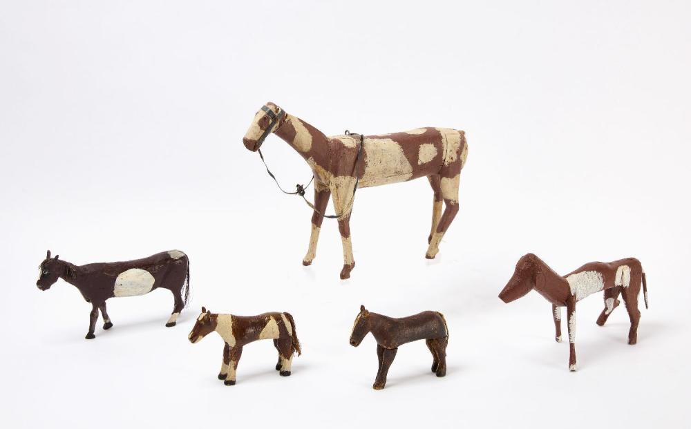 Group of Carved Wooden Horses