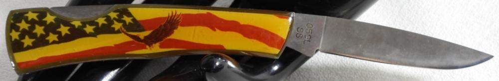 CASE XX PATRIOTIC EAGLE FOLDING KNIFE, SS STEEL