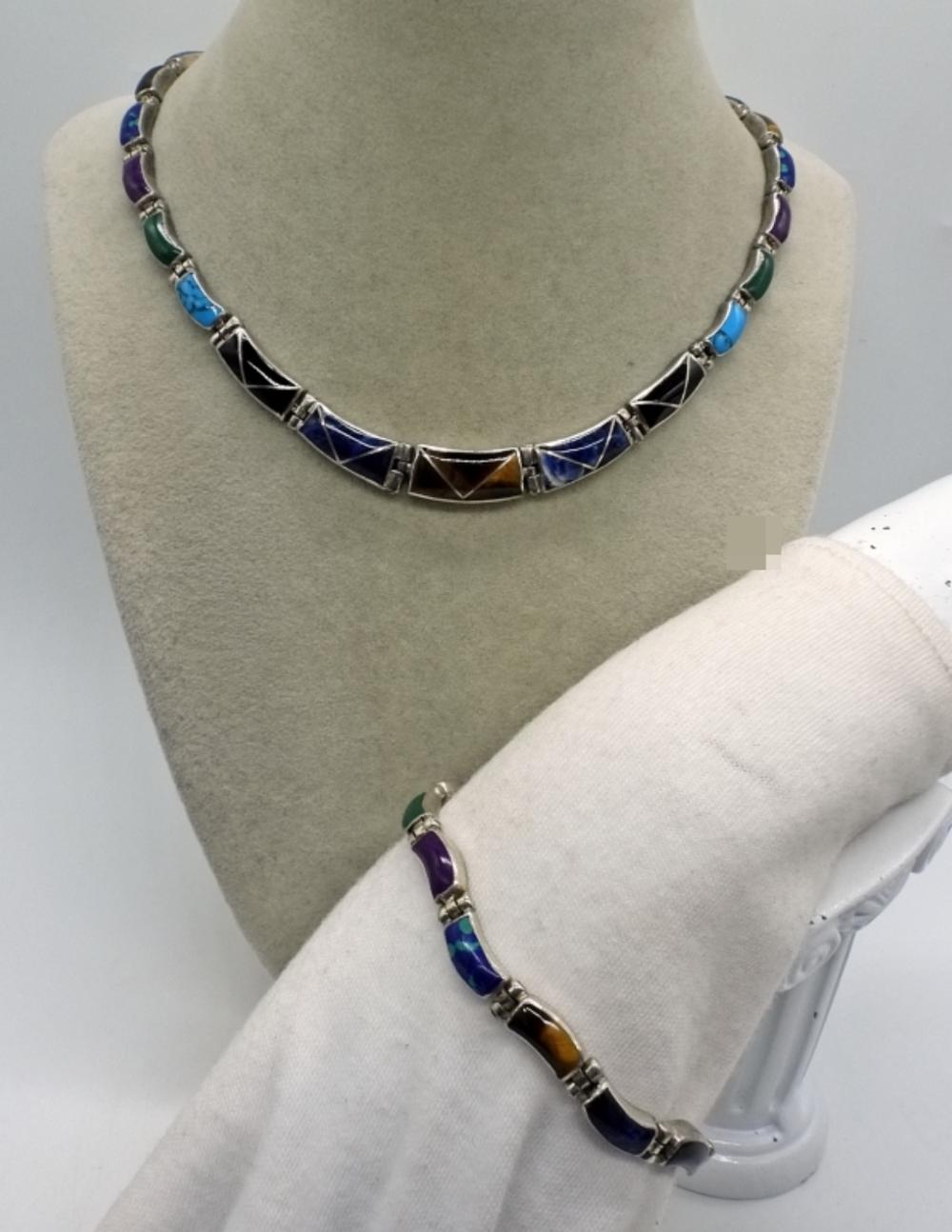 STERLING TAXCO MATCHING NECKLACE & BRACELET