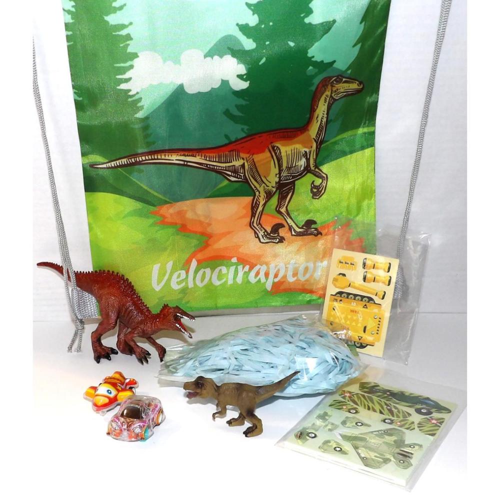 Dinosaur Drawstring Bag Toys - Dinosaurs & DIY Cardboard Military Vehicles