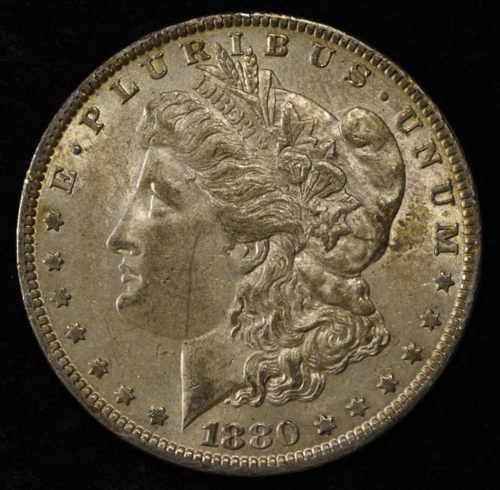 1880-O MORGAN DOLLAR AU
