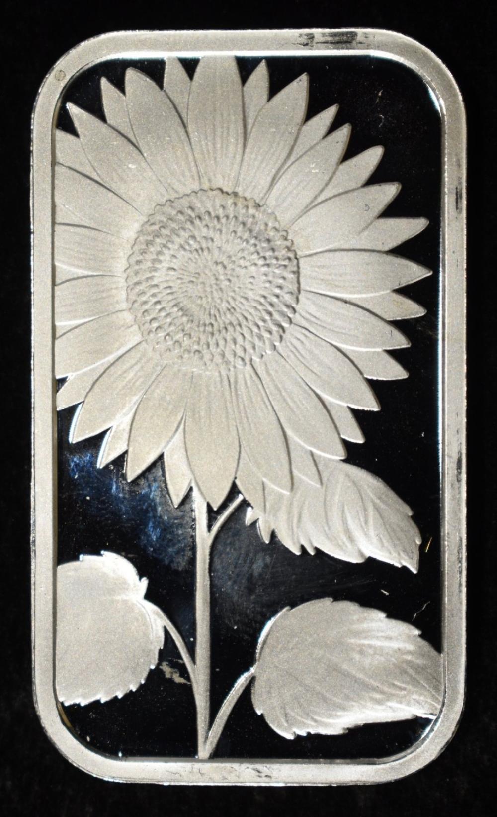 SUNFLOWER 1 OZ .999 SILVER BAR