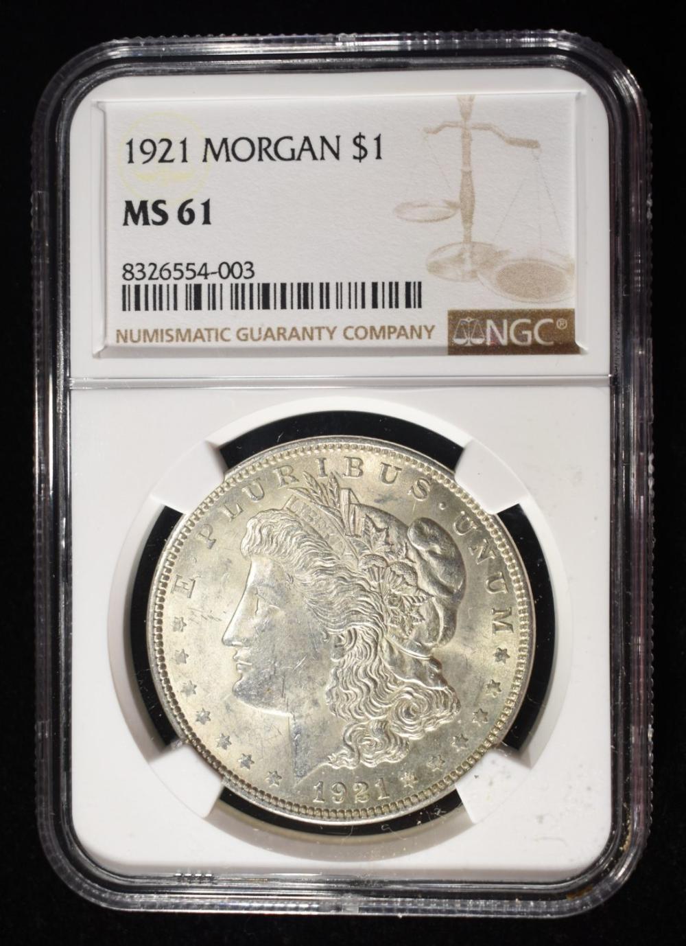 1921 MORGAN DOLLAR NGC MS61 image