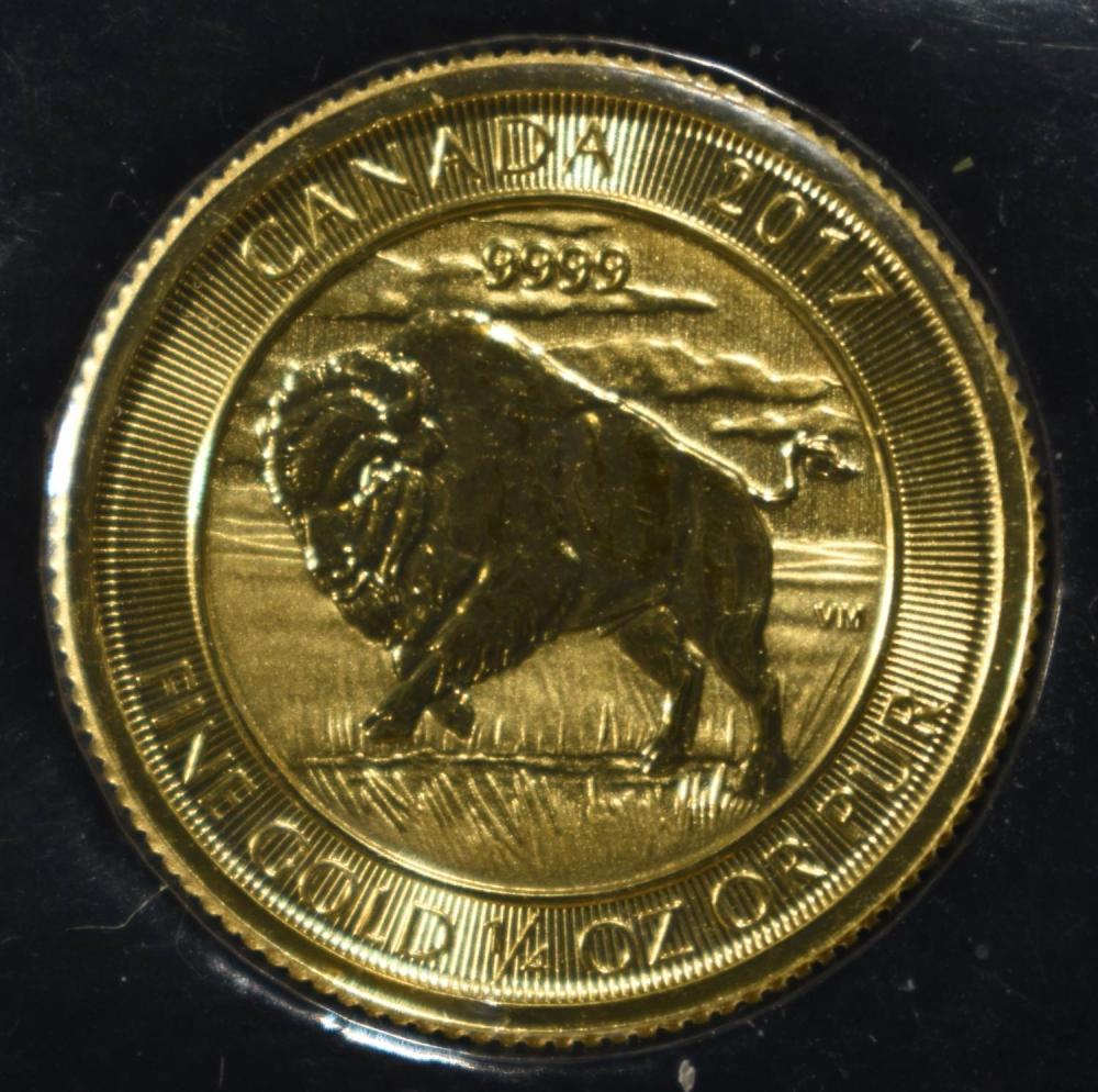 2017 CANADA 1/4 OZ GOLD BUFFALO .9999 FINE