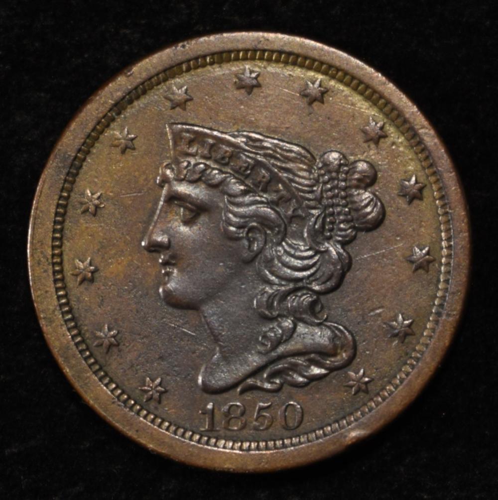 1850 HALF CENT CH AU
