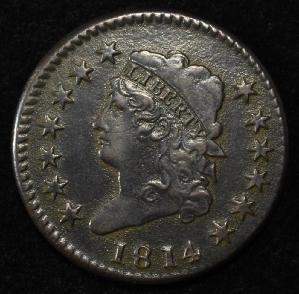1814 CLASSIC HEAD LARGE CENT XF