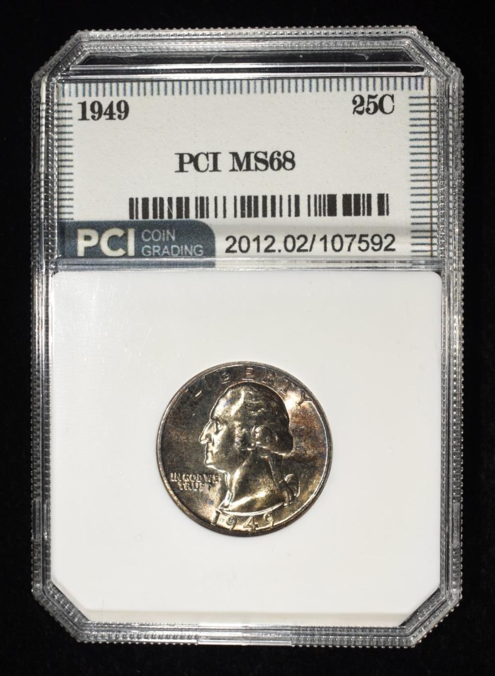 1949 WASHINGTON QUARTER PCI SUPERB GEM+ BU
