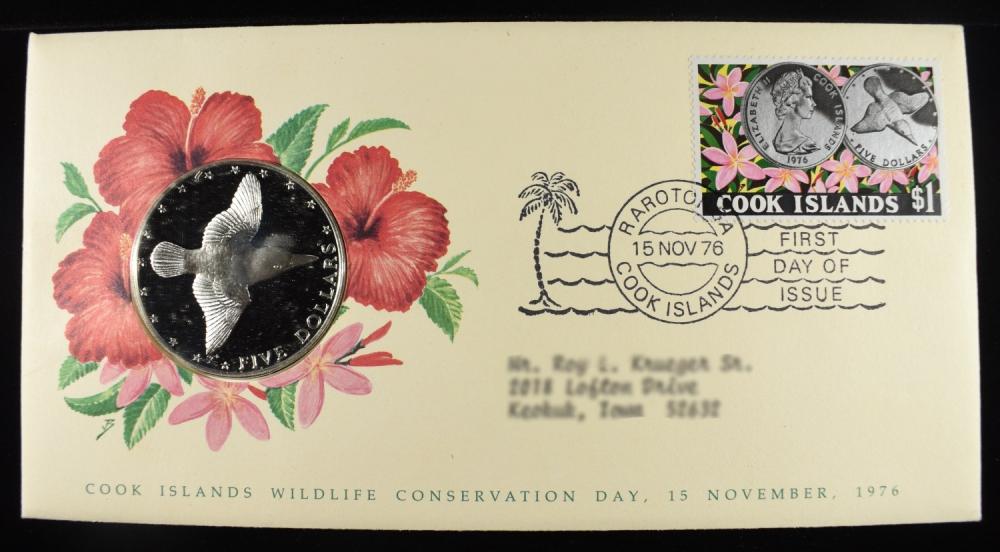 1976 $5 COOK ISLAND PROOF 50% SILVER