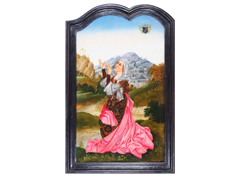 PRAYING DONOR IN LANDSCAPE,... image