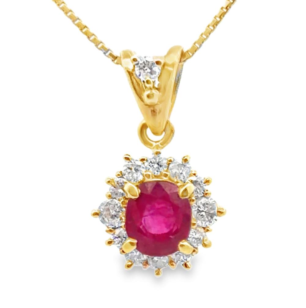 Ruby & Diamond Pendant on Chain