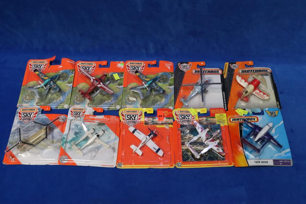 COLLECTION OF 10 MATCHBOX SKYBUSTERS DIE CAST HELICOPTERS AND PLANES