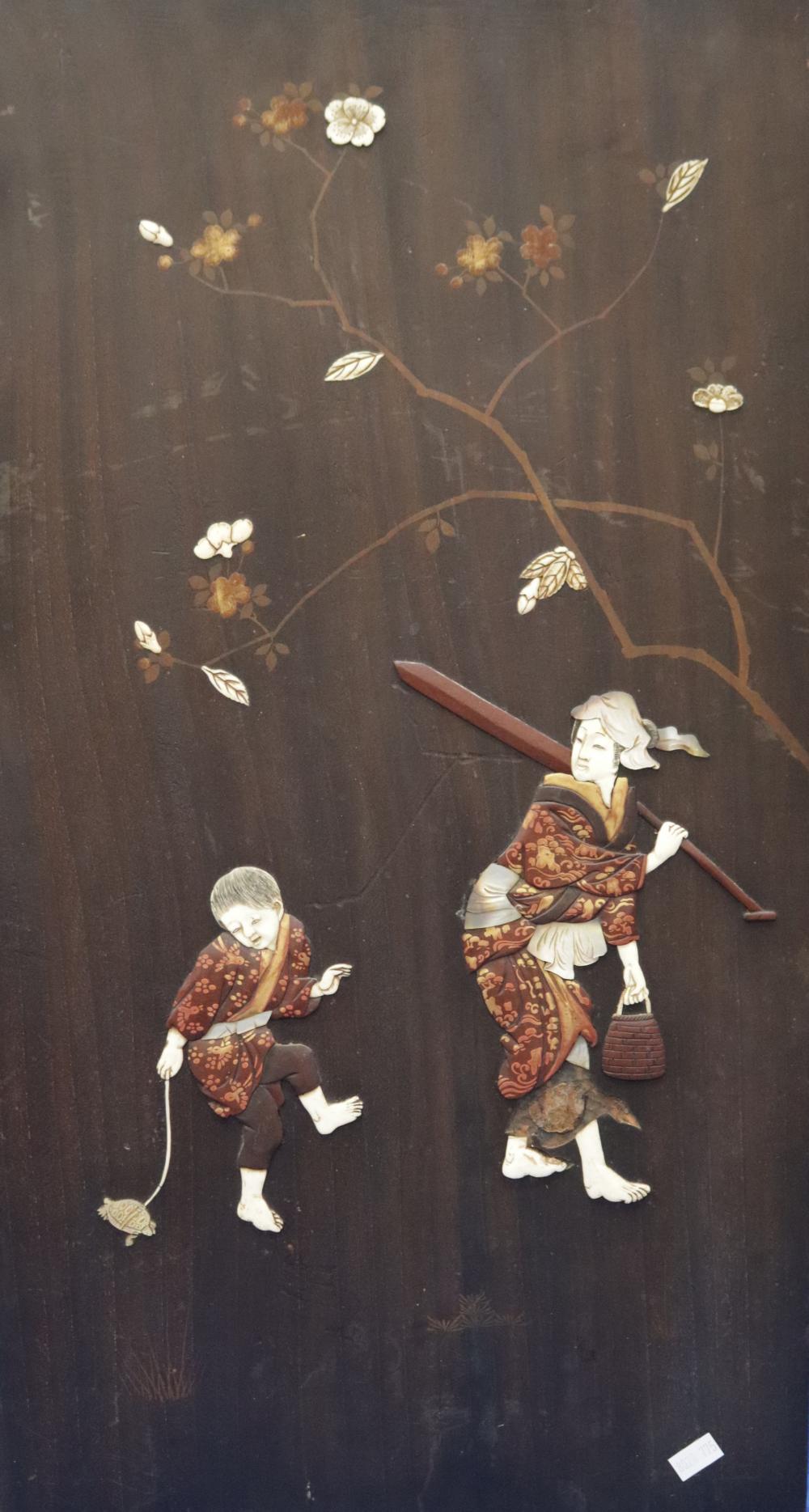 LARGE CHINESE WOODEN PANEL ... image