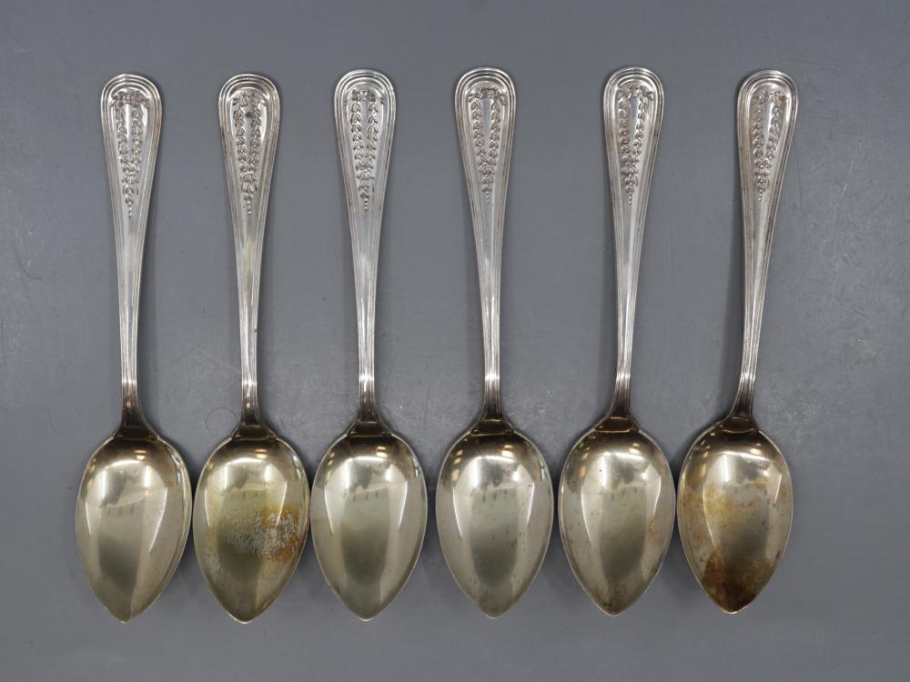 SET OF SIX SPOONS STAMPED "STERLING", WEIGHT 75G