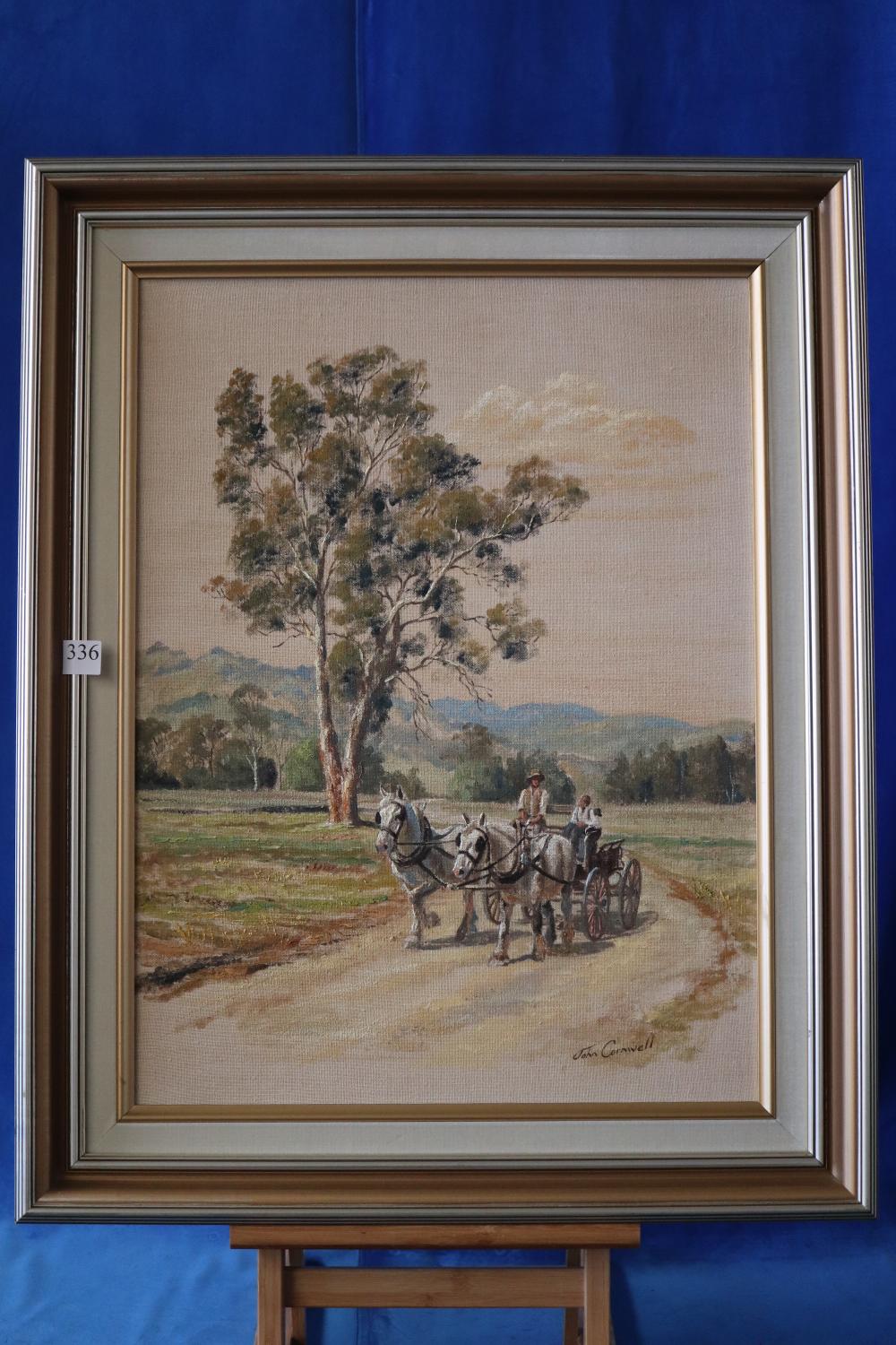 JOHN CORNWELL OIL "WAL & WILL WITH WAGONETTE"