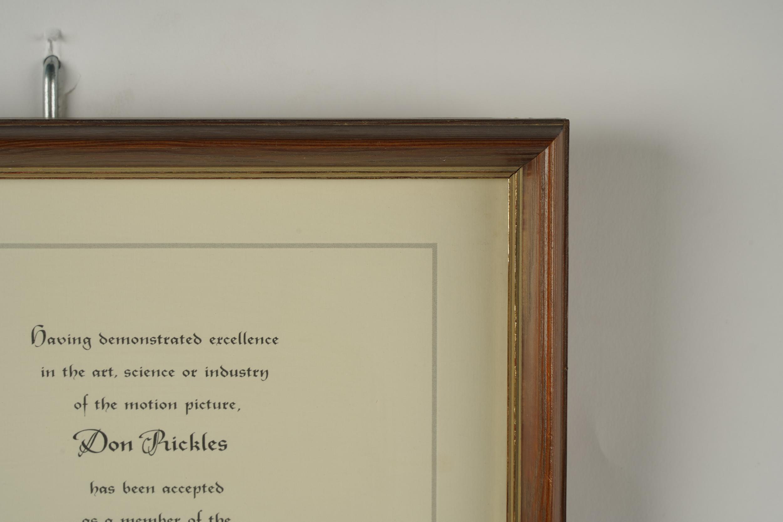 Sold Price: DON RICKLES AMPAS ACADEMY MEMBERSHIP CERTIFICATE - January 5,  0122 10:00 AM PST