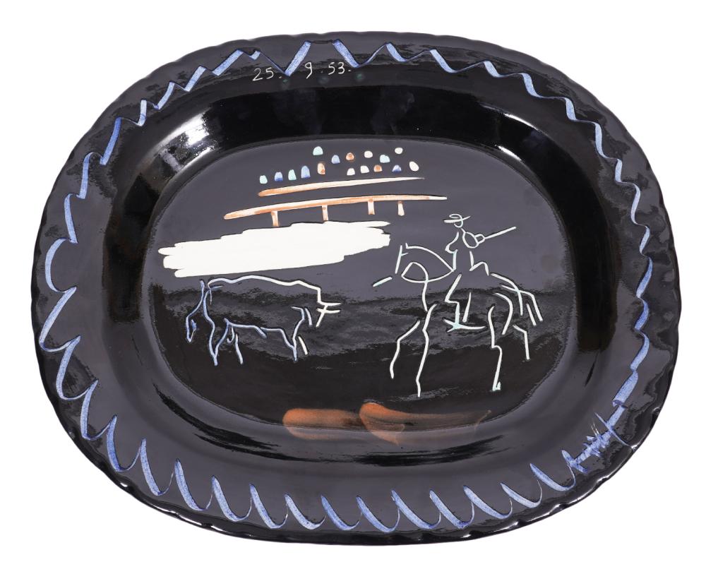 Picasso Madoura 'Corrida Sur Fond Noir' Platter