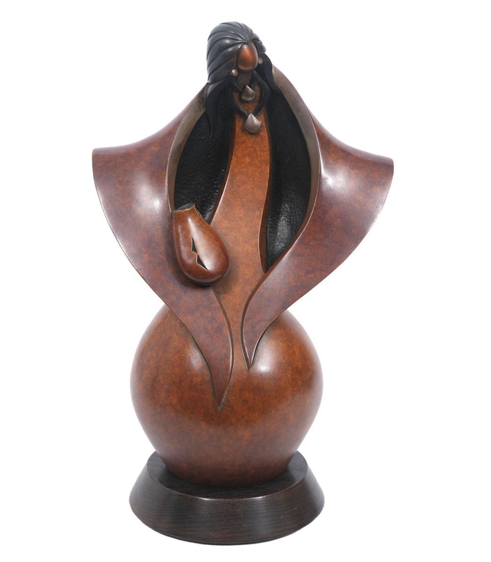 Kim Obrzut Bronze 'The Shell Woman' Sculpture