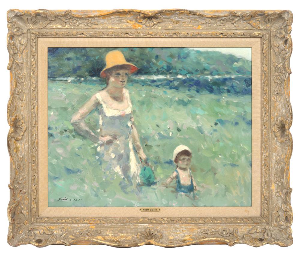 Andre Gisson 'Mother & Child' Oil Painting