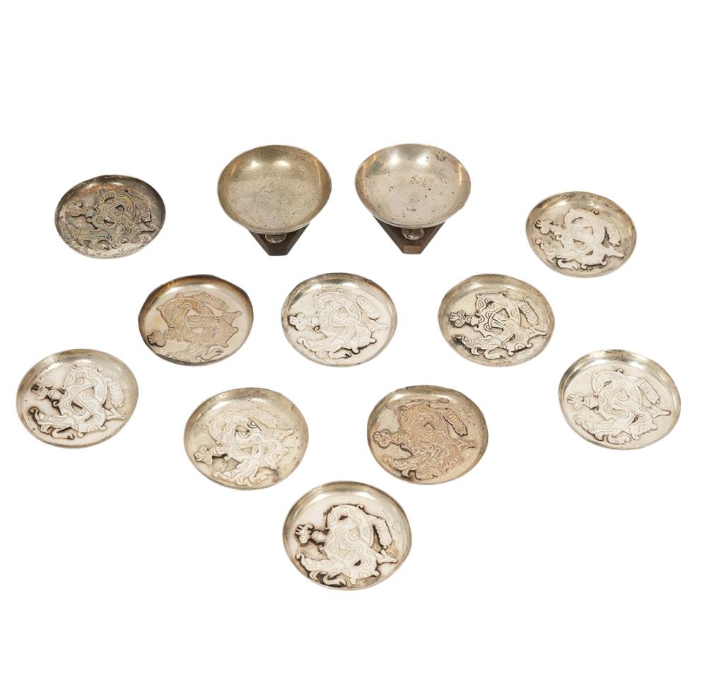 12 Spratling Sterling Quetzalcoatl Pin Dishes