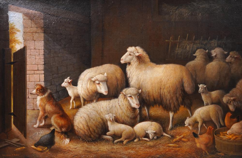 Susan C. M. Waters 'Barnyard Animals' O/C