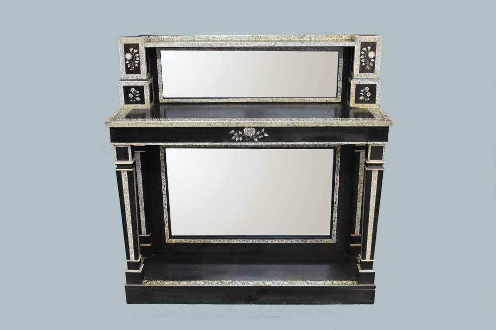 ANGLO-INDIAN BONE INLAID EBONIZED SIDE CABINET